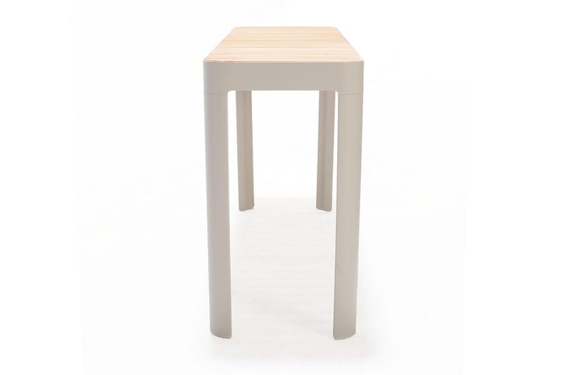 Ruokapöytä Portals 143 cm - Valkoinen/Puu - Puutarhakalusteet - Terassipöydät - Ruokapöytä terassille