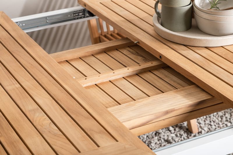 Ruokapöytä Panama Jatkettava 224x324 cm Tiikki - Tiikki/Valkoinen - Puutarhakalusteet - Terassipöydät - Ruokapöytä terassille