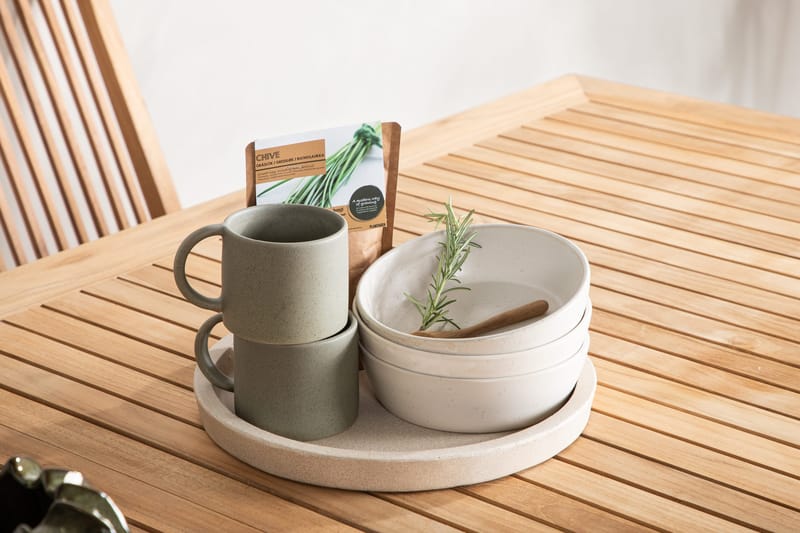 Ruokapöytä Panama Jatkettava 224x324 cm Tiikki - Tiikki/Valkoinen - Puutarhakalusteet - Terassipöydät - Ruokapöytä terassille