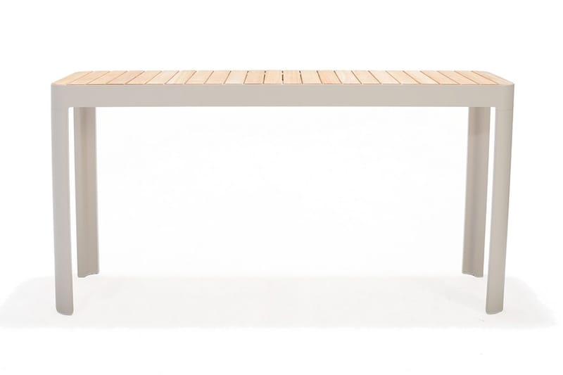 Ruokapöytä Portals 143 cm - Valkoinen/Puu - Puutarhakalusteet - Terassipöydät - Ruokapöytä terassille