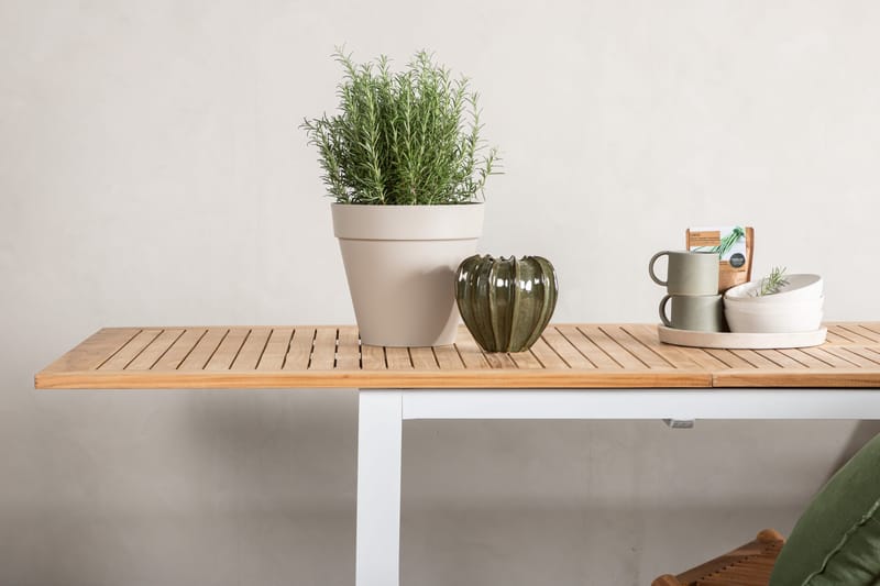 Ruokapöytä Panama Jatkettava 224x324 cm Tiikki - Tiikki/Valkoinen - Puutarhakalusteet - Terassipöydät - Ruokapöytä terassille