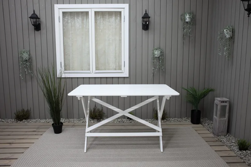 Sohvapöytä Larios - Valkoinen - Puutarhakalusteet - Terassipöydät - Ruokapöytä terassille