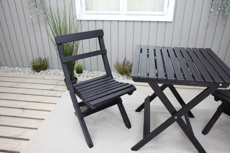 Taittopöytä Edilma 65 cm - Kahvimusta - Puutarhakalusteet - Terassipöydät - Ruokapöytä terassille