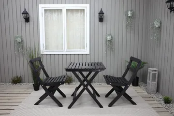 Taittopöytä Edilma 65 cm - Kahvimusta - Puutarhakalusteet - Terassipöydät - Ruokapöytä terassille