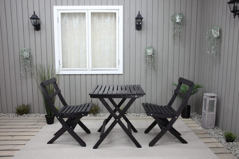 Taittopöytä Edilma 65 cm - Kahvimusta - Puutarhakalusteet - Terassipöydät - Ruokapöytä terassille