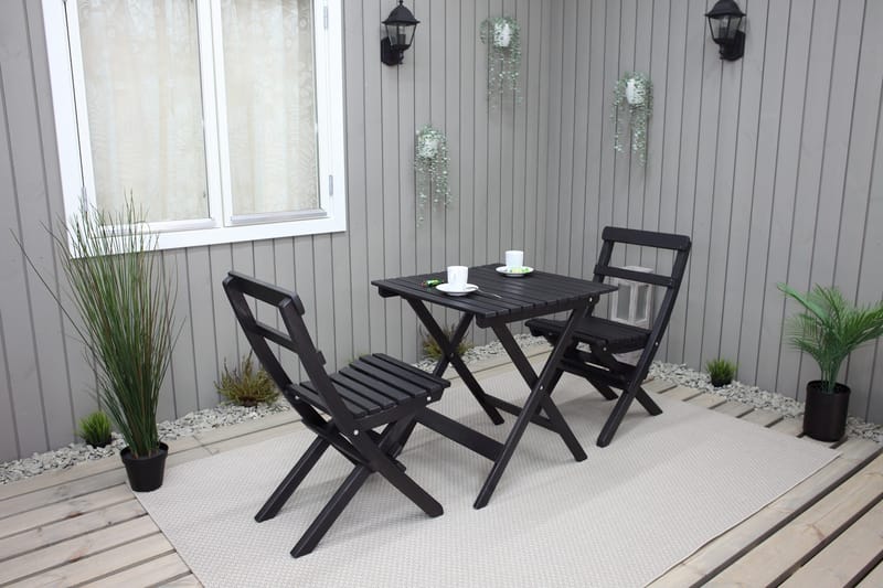 Taittopöytä Edilma 65 cm - Kahvimusta - Puutarhakalusteet - Terassipöydät - Ruokapöytä terassille