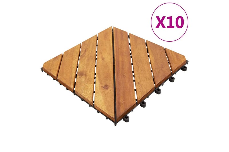 Terassilaatat 10 kpl 30x30 cm täysi akaasiapuu - Ruskea - Puutarhakalusteet - Terassipöydät - Ruokapöytä terassille