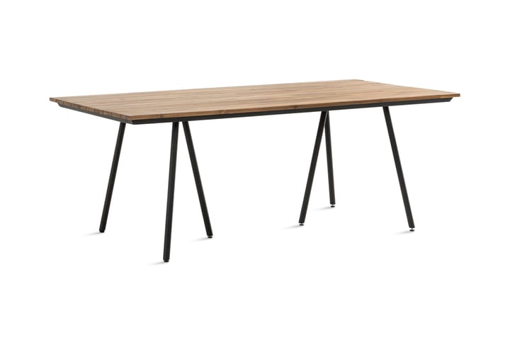 Trio Ruokap�öytä 200x100cm - Akaasia/Musta - Ruokapöytä terassille