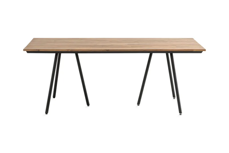 Trio Ruokapöytä 200x100cm - Akaasia/Musta - Puutarhakalusteet - Terassipöydät - Ruokapöytä terassille