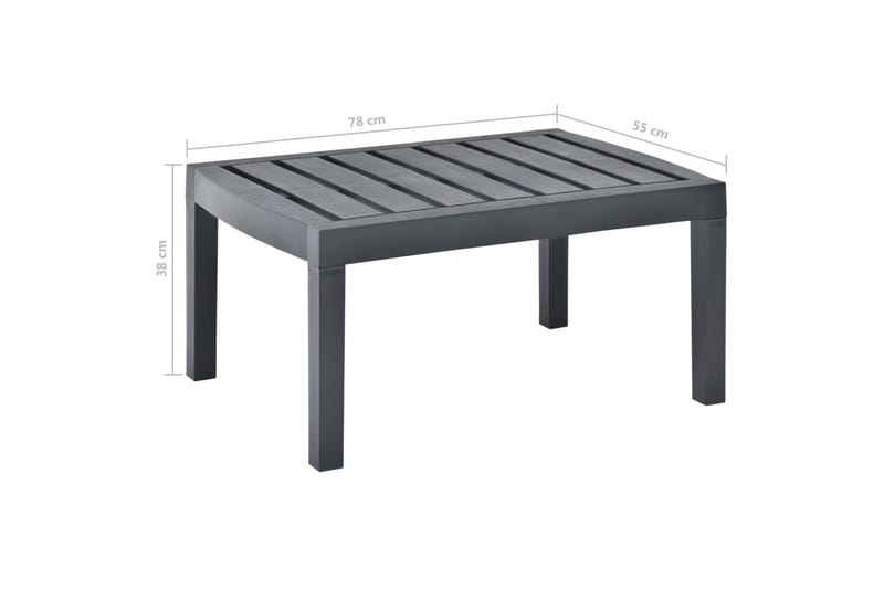 Ulkopöytä antrasiitti 78x55x38 cm muovi - Antrasiitti - Puutarhakalusteet - Terassipöydät - Ruokapöytä terassille