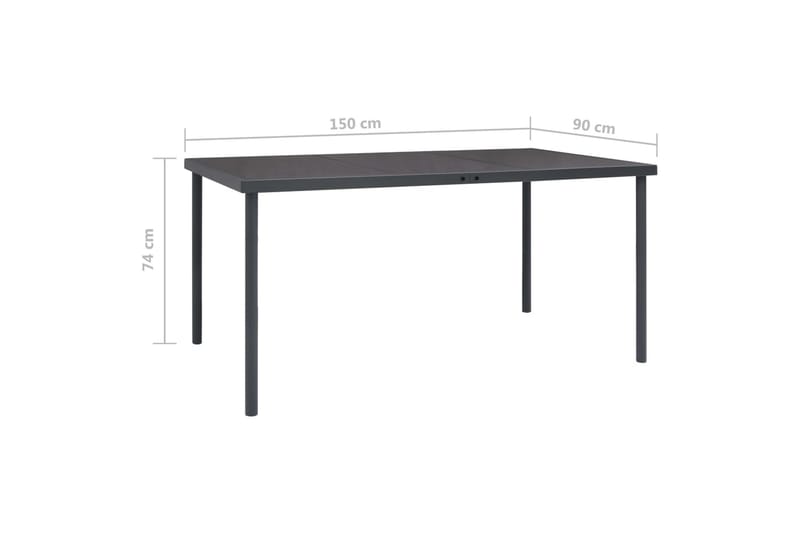 Ulkoruokapöytä antrasiitti 150x90x74 cm teräs - Puutarhakalusteet - Terassipöydät - Ruokapöytä terassille