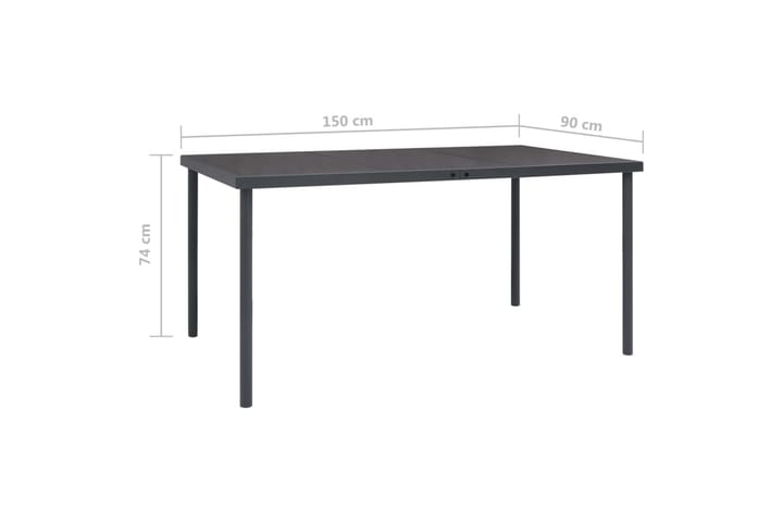 Ulkoruokapöytä antrasiitti 150x90x74 cm teräs - Ruokapöytä terassille