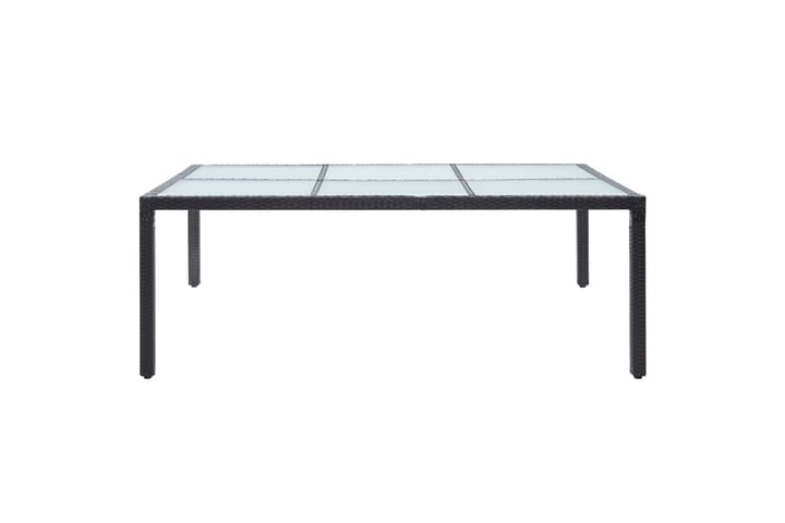 Ulkoruokapöytä musta 200x150x74 cm polyrottinki - Ruokapöytä terassille