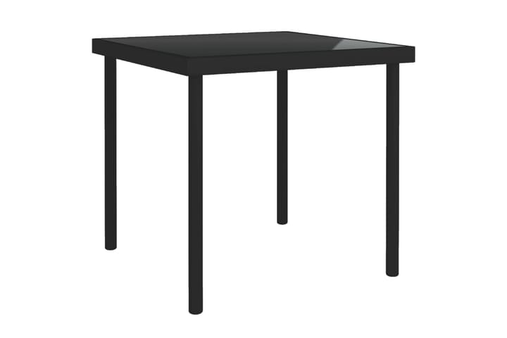 Ulkoruokapöytä musta 80x80x72 cm lasi ja teräs - Musta - Ruokapöytä terassille
