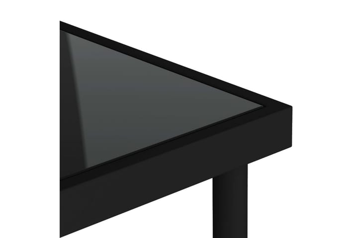 Ulkoruokapöytä musta 80x80x72 cm lasi ja teräs - Musta - Ruokapöytä terassille