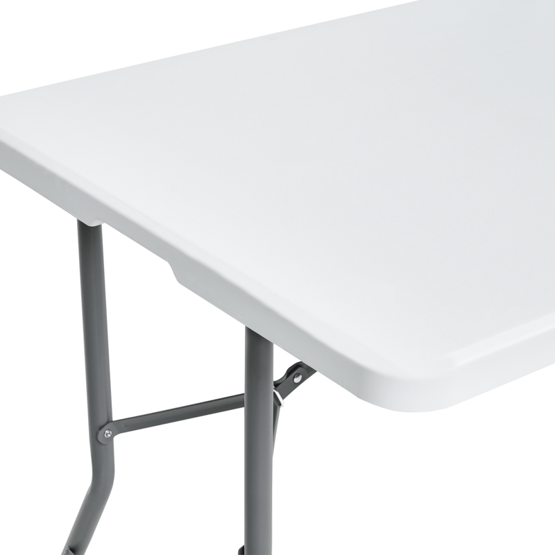 Ruokapöytä ulos 6 hengelle Cugnoli 180 cm 74 cm - Valkoinen/Hopea - Puutarhakalusteet - Terassipöydät - Ruokapöytä terassille