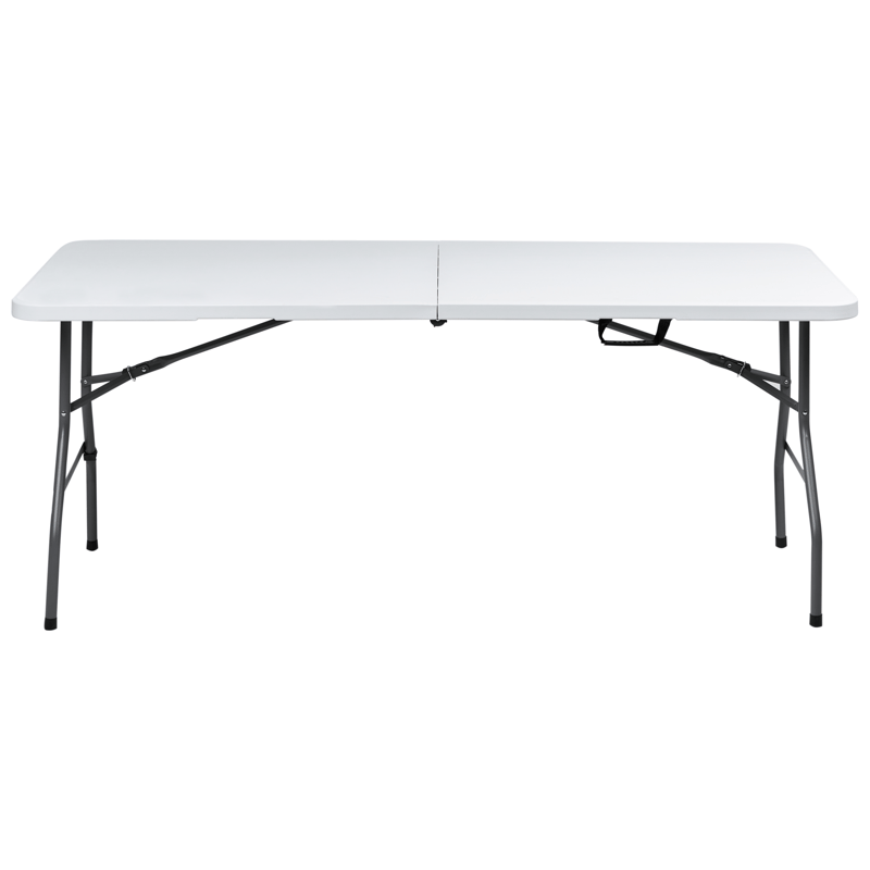 Ruokapöytä ulos 6 hengelle Cugnoli 180 cm 74 cm - Valkoinen/Hopea - Puutarhakalusteet - Terassipöydät - Ruokapöytä terassille