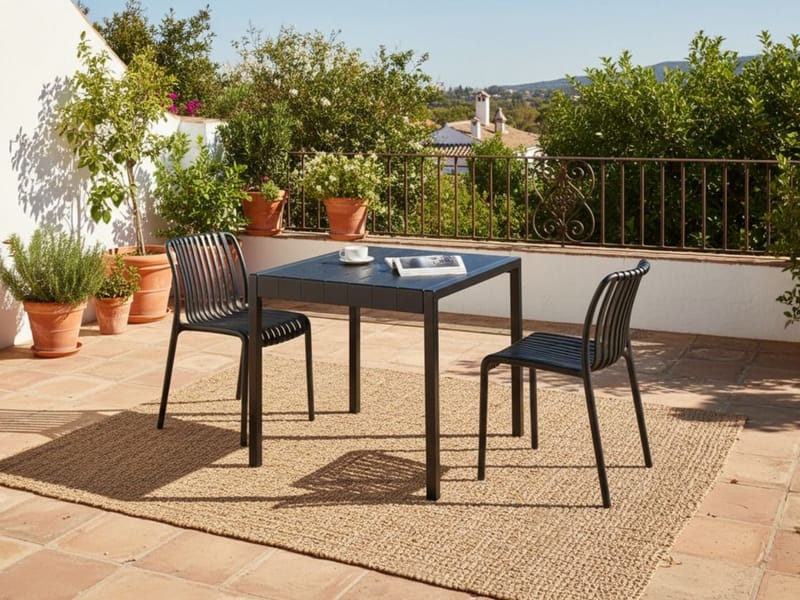 Ruokapöytä ulos Bartica 81x84 cm - Musta - Puutarhakalusteet - Terassipöydät - Ruokapöytä terassille