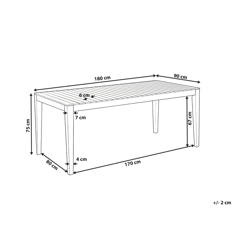 Ruokapöytä ulos Chioggia 90x180 cm akaasiapuu - Ruskea - Puutarhakalusteet - Terassipöydät - Ruokapöytä terassille