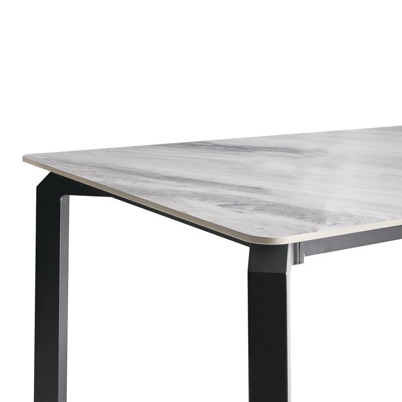 Ruokapöytä ulos Feletto 90x180 cm Kivi - Harmaa/musta - Puutarhakalusteet - Terassipöydät - Ruokapöytä terassille