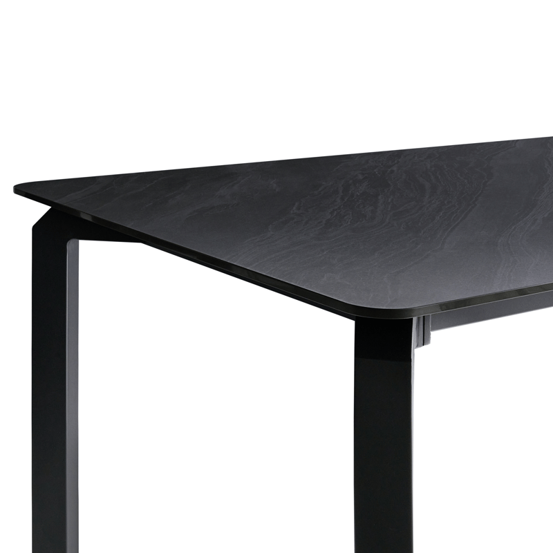 Ruokapöytä ulos Feletto 90x180 cm Kivi - Musta - Puutarhakalusteet - Terassipöydät - Ruokapöytä terassille