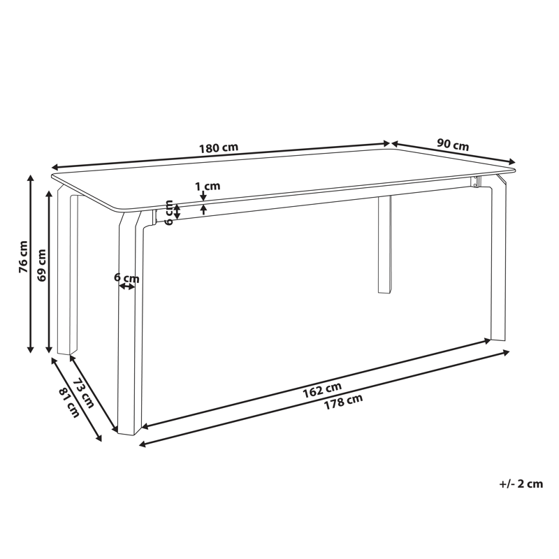 Ruokapöytä ulos Feletto 90x180 cm Kivi Valkoinen - Valkoinen - Puutarhakalusteet - Terassipöydät - Ruokapöytä terassille