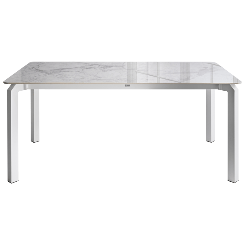 Ruokapöytä ulos Feletto 90x180 cm Kivi Valkoinen - Valkoinen - Puutarhakalusteet - Terassipöydät - Ruokapöytä terassille