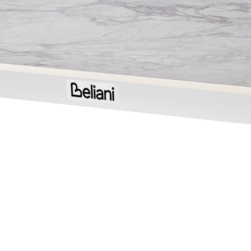 Ruokapöytä ulos Feletto 90x180 cm Kivi Valkoinen - Valkoinen - Puutarhakalusteet - Terassipöydät - Ruokapöytä terassille