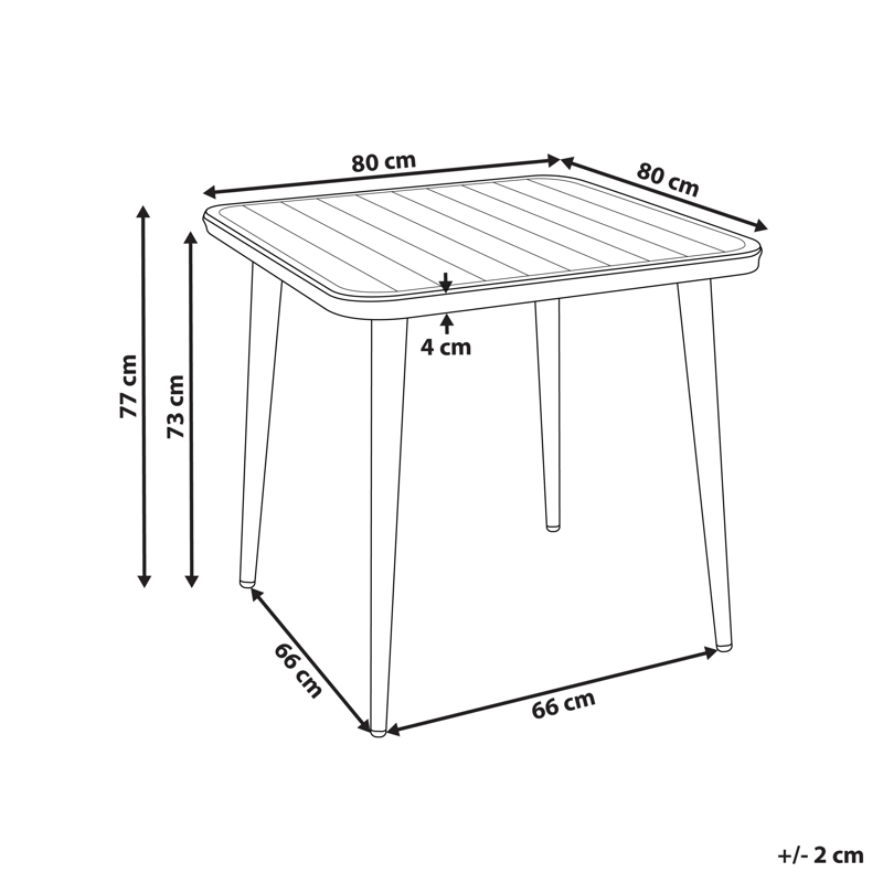 Ruokapöytä ulos Naturno 80 cm Alumiini - Beige - Puutarhakalusteet - Terassipöydät - Ruokapöytä terassille