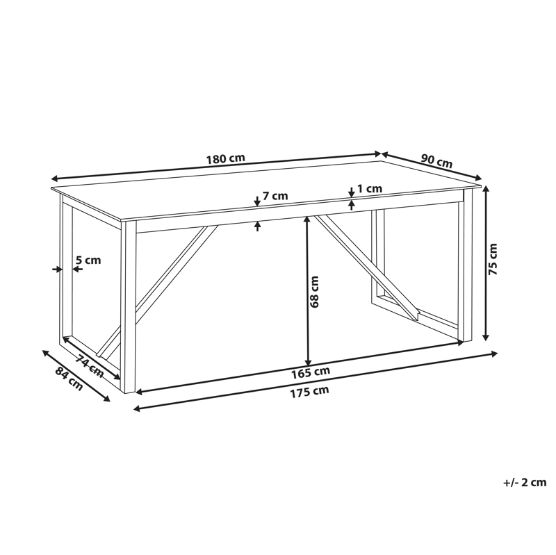 Ruokapöytä ulos Notteri 90x180 cm Betoni - Harmaa/ruskea - Puutarhakalusteet - Terassipöydät - Ruokapöytä terassille