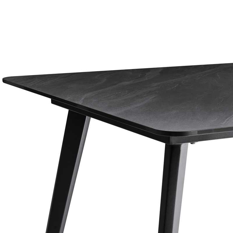 Ruokapöytä ulos Rodallo 90x160 cm Kivi - Musta - Puutarhakalusteet - Terassipöydät - Ruokapöytä terassille