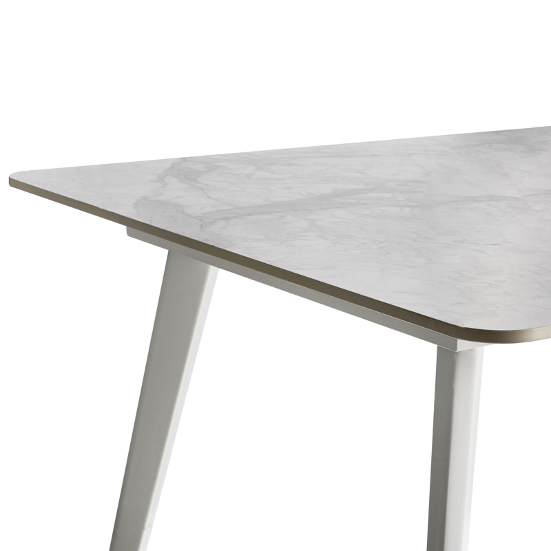 Ruokapöytä ulos Rodallo 90x160 cm Kivi - Valkoinen - Puutarhakalusteet - Terassipöydät - Ruokapöytä terassille