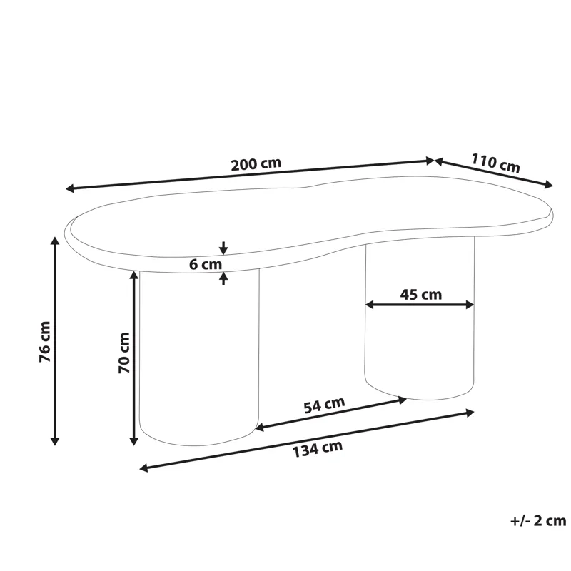 Ruokapöytä ulos Sirmione 200 cm terrazzoefekti - Valkoinen - Puutarhakalusteet - Terassipöydät - Ruokapöytä terassille