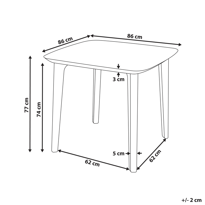 Ruokapöytä ulos Sorico 86x86 cm - Beige - Puutarhakalusteet - Terassipöydät - Ruokapöytä terassille
