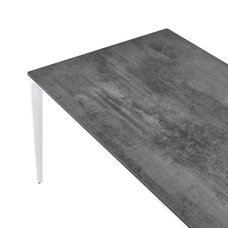 Ruokapöytä ulos Sovareto 90x180 cm kiviefekti - Harmaa - Puutarhakalusteet - Terassipöydät - Ruokapöytä terassille