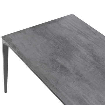 Ruokapöytä ulos Sovareto 90x180 cm kiviefekti - Harmaa - Puutarhakalusteet - Terassipöydät - Ruokapöytä terassille
