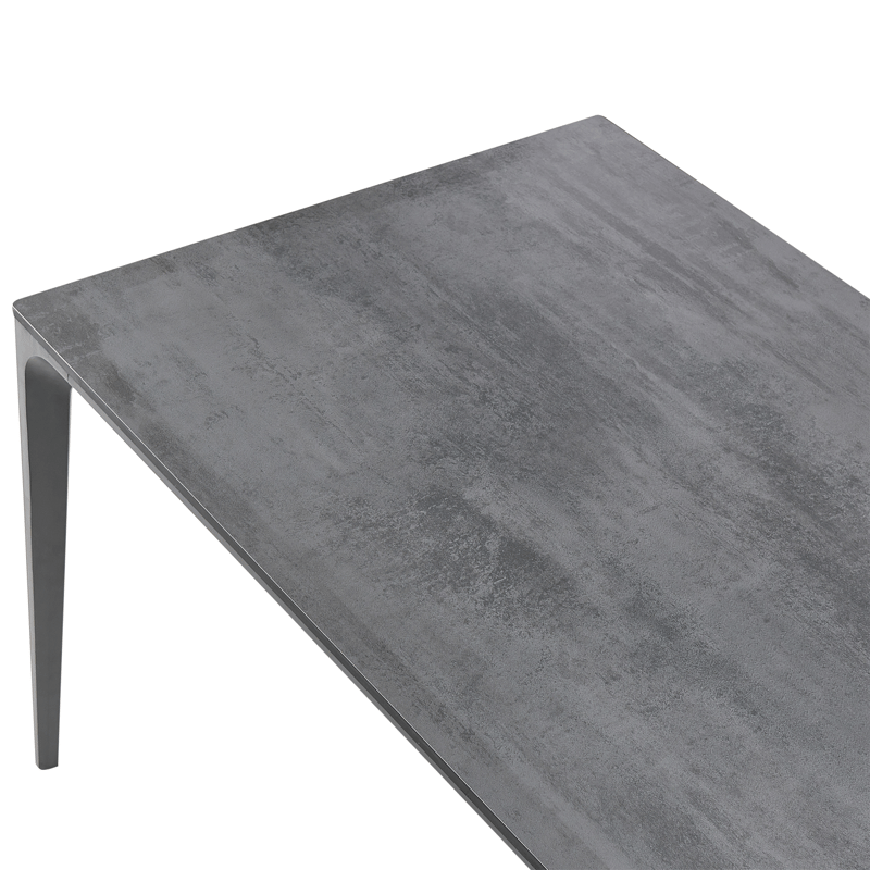 Ruokapöytä ulos Sovareto 90x180 cm kiviefekti - Harmaa - Puutarhakalusteet - Terassipöydät - Ruokapöytä terassille