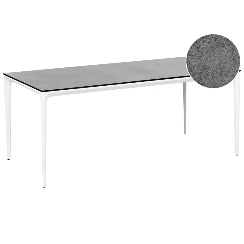 Ruokapöytä ulos Sovareto 90x180 cm kiviefekti, Harmaa