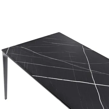 Ruokapöytä ulos Sovareto 90x180 cm marmorieffekti - Musta/Harmaa - Puutarhakalusteet - Terassipöydät - Ruokapöytä terassille
