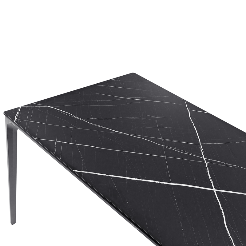 Ruokapöytä ulos Sovareto 90x180 cm marmorieffekti - Musta/Harmaa - Puutarhakalusteet - Terassipöydät - Ruokapöytä terassille