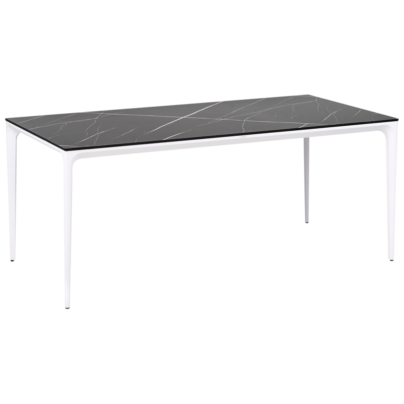 Ruokapöytä ulos Sovareto 90x180 cm marmorieffekti - Musta/Valkoinen - Puutarhakalusteet - Terassipöydät - Ruokapöytä terassille