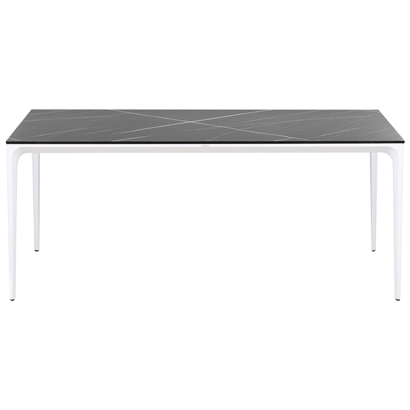 Ruokapöytä ulos Sovareto 90x180 cm marmorieffekti - Musta/Valkoinen - Puutarhakalusteet - Terassipöydät - Ruokapöytä terassille