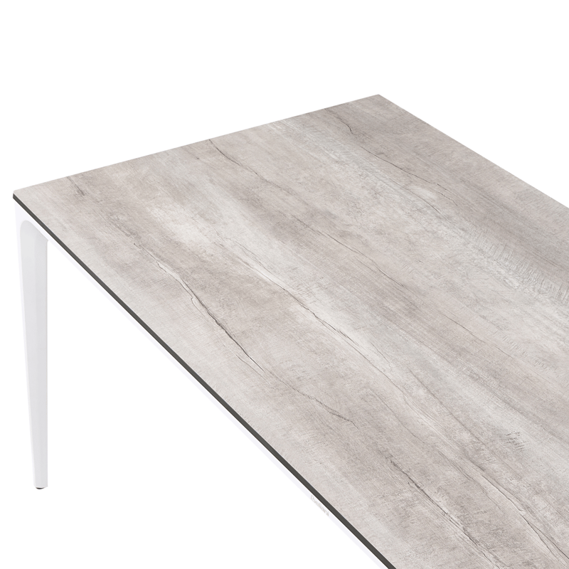 Ruokapöytä ulos Sovareto 90x180 cm puujäljitelmä - Harmaa/Valkoinen - Puutarhakalusteet - Terassipöydät - Ruokapöytä terassille