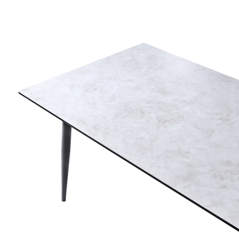 Ruokapöytä ulos Tolentino 90x180 cm kiviefekti - Harmaa - Puutarhakalusteet - Terassipöydät - Ruokapöytä terassille