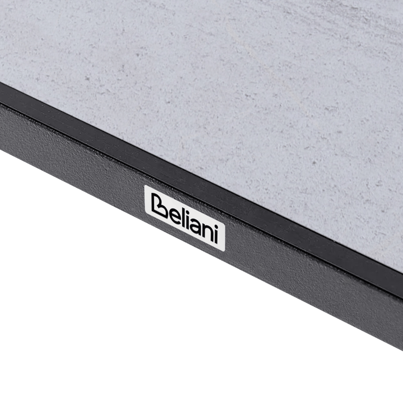 Ruokapöytä ulos Tolentino 90x180 cm kiviefekti - Harmaa/Beige - Puutarhakalusteet - Terassipöydät - Ruokapöytä terassille