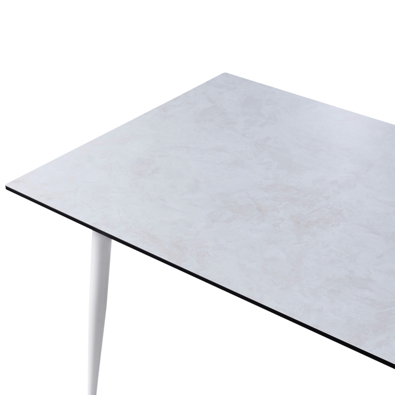 Ruokapöytä ulos Tolentino 90x180 cm kiviefekti - Harmaa/Valkoinen - Puutarhakalusteet - Terassipöydät - Ruokapöytä terassille