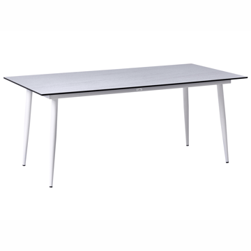 Ruokapöytä ulos Tolentino 90x180 cm kiviefekti - Valkoinen/Beige - Puutarhakalusteet - Terassipöydät - Ruokapöytä terassille