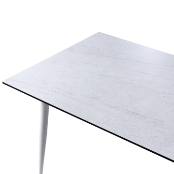 Ruokapöytä ulos Tolentino 90x180 cm kiviefekti - Valkoinen/Beige - Puutarhakalusteet - Terassipöydät - Ruokapöytä terassille