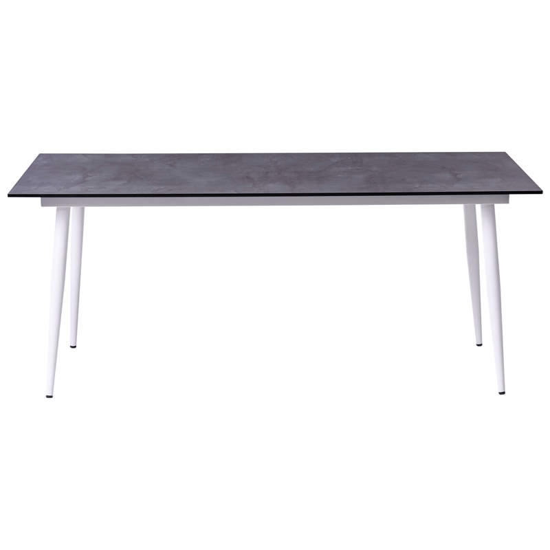 Ruokapöytä ulos Tolentino 90x180 cm kiviefekti - Valkoinen/harmaa - Puutarhakalusteet - Terassipöydät - Ruokapöytä terassille