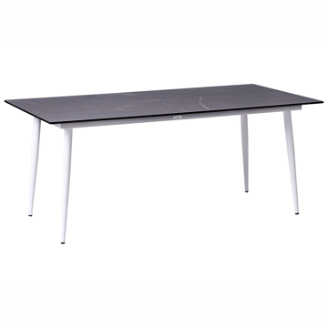 Ruokapöytä ulos Tolentino 90x180 cm marmorieffekti - Valkoinen/harmaa - Puutarhakalusteet - Terassipöydät - Ruokapöytä terassille